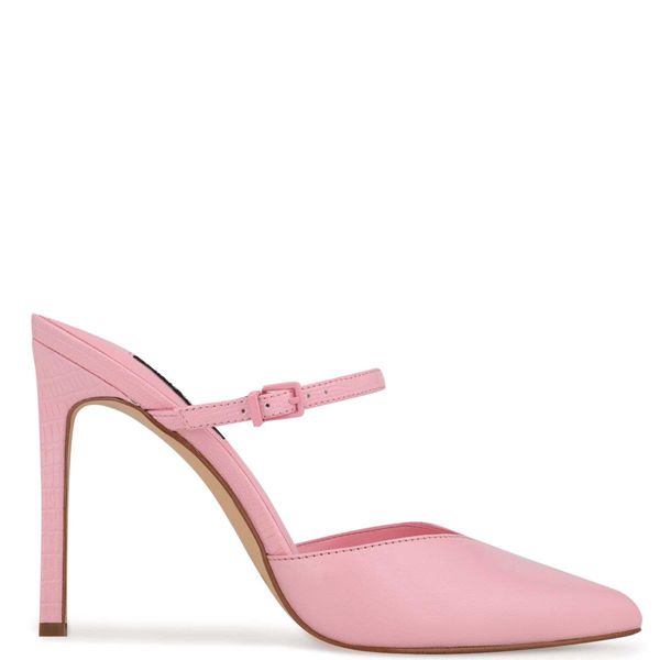 Nine West Tips Heel Pink Mules | South Africa 03O34-7P52